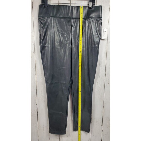 Morgan Taylor Faux Leather Womens Pants Size XL Black Stretchy Pull on - Picture 3 of 11